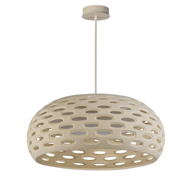 ET2 Cambria plaster shade pendant, 21.5 in Oyster, front view