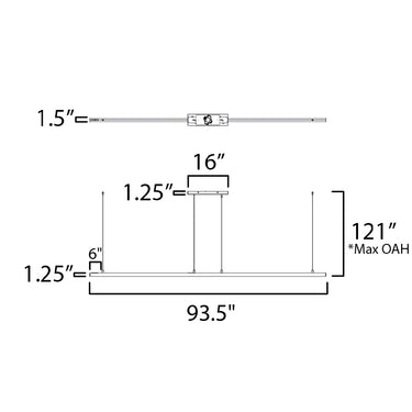 ET2 Continuum 96" LED Pendant White