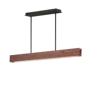 ET2 Lintel 47 in Rosso Laterite / Gunmetal, front view with black canopy and rods on white