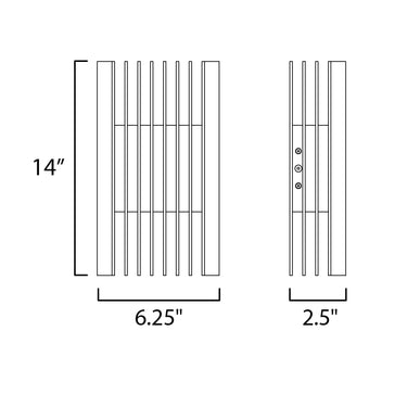 ET2 Rampart Large LED Outdoor Wall Sconce Black