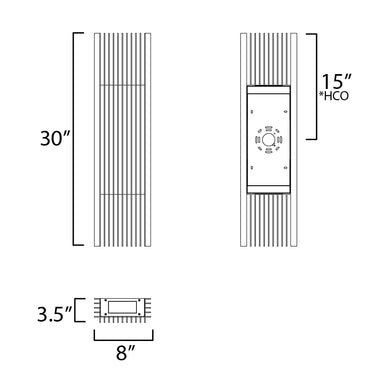 ET2 Rampart XL LED Outdoor Wall Sconce Black