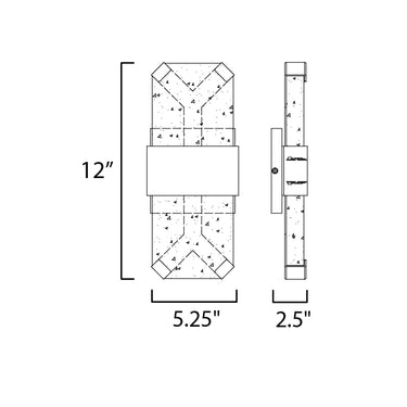 ET2 Rune LED Outdoor Wall Sconce Small Black