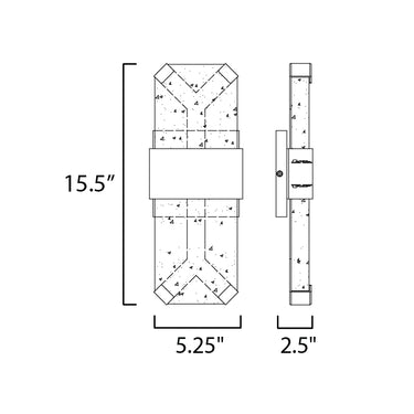 ET2 Rune LED Outdoor Wall Sconce Medium Black