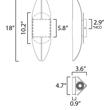 ET2 Tectonic 18" Outdoor LED Sconce Black/Antique Brass