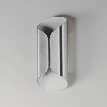 ET2 Folio 14" LED Outdoor Wall Sconce Satin Aluminum/White