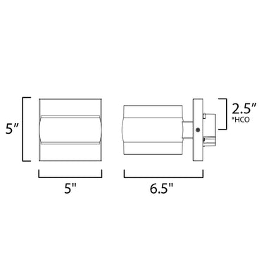 ET2 Modular Can 2-Light LED Sconce Black