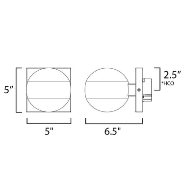 ET2 Modular Globe 2-Light LED Sconce Black