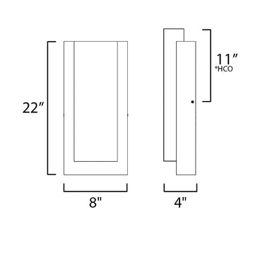 ET2 Tower Large LED Outdoor Wall Sconce Black