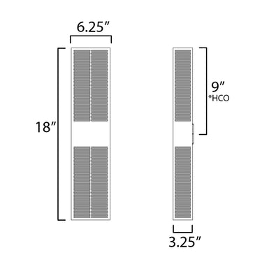 ET2 Grate 18" LED Outdoor Wall Sconce Black