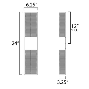 ET2 Grate 24" LED Outdoor Wall Sconce Black