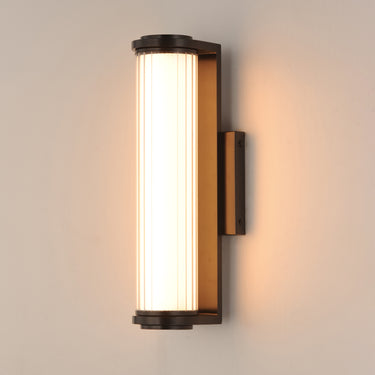 ET2 Vetra ribbed glass outdoor wall light, 4.75 x 13.25 in, alternate view