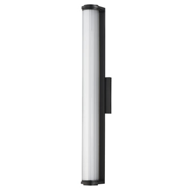 ET2 Vetra ribbed glass outdoor wall light, 4.75 x 29 in, front view