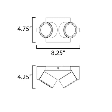 ET2 Embrace 2-Light LED Flush Black