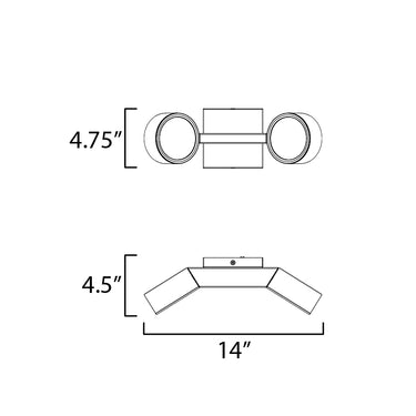 ET2 Embrace 2-Light LED Wall Sconce Black
