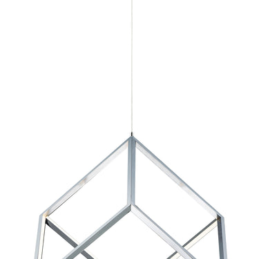 ET2 4 Square cube pendant, Polished Chrome, front view