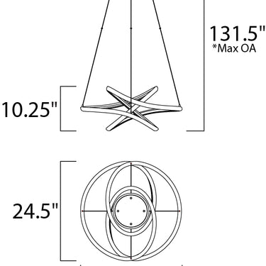 ET2 Twisted LED Pendant Matte White