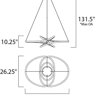 ET2 Twisted LED Pendant Matte White