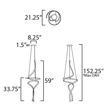 ET2 Serpentine 60" Vertical Pendant Black