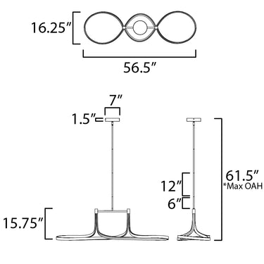 ET2 Serpentine Linear LED Pendant Black