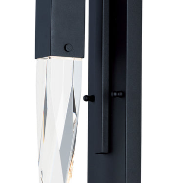 ET2 Quartz crystal stalactite wall sconce, Black, front view