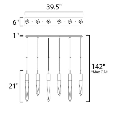 ET2 Quartz 6-Light LED Pendant Black