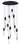 ET2 Quartz multi-light crystal pendant, 10-Light Black, front view