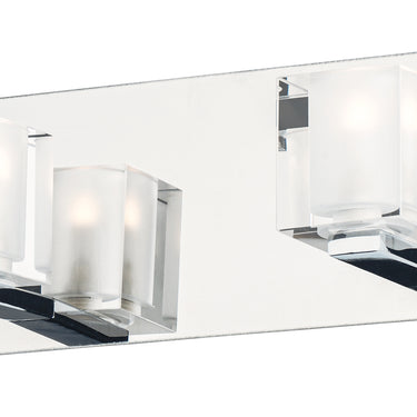 ET2 Blocs square glass wall sconce, Polished Chrome, front view