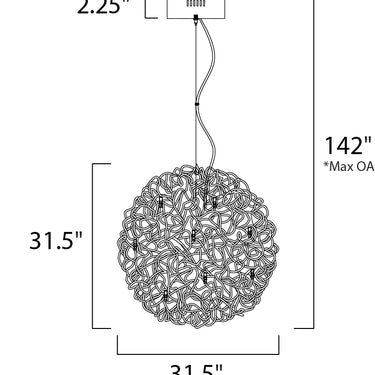 ET2 Dazed 25-Light LED Pendant Polished Chrome