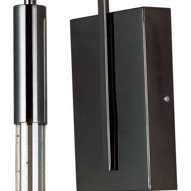 ET2 Scepter bubble glass rod wall sconce, Black Chrome, front view