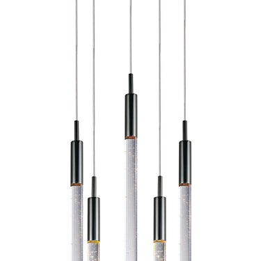 ET2 Scepter multi-light bubble glass pendant, Black Chrome, front view
