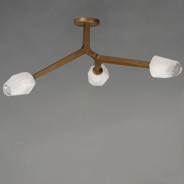 ET2 Blossom 3-Light LED Flush Mount Natural Aged Brass