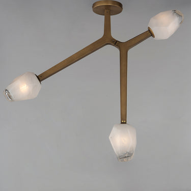 ET2 Blossom 3-Light LED Flush Mount Natural Aged Brass