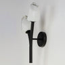 ET2 Blossom branched frost glass wall sconce, Black, angled studio view