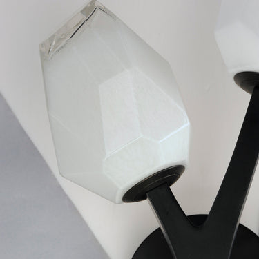 ET2 Blossom branched frost glass wall sconce, Black, alternate view