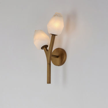ET2 Blossom 2-Light LED Wall Sconce Natural Aged Brass