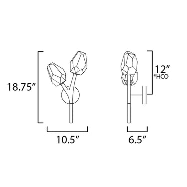 ET2 Blossom 2-Light LED Wall Sconce Black