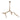 ET2 Blossom 5-light branch pendant, Natural Aged Brass, front view with frosted glass buds