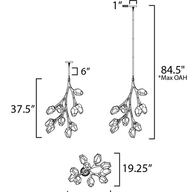 ET2 Blossom 10-Light LED Pendant Natural Aged Brass