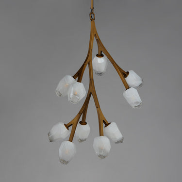 ET2 Blossom 10-Light LED Pendant Natural Aged Brass