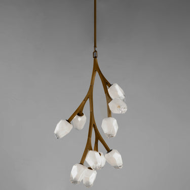 ET2 Blossom 10-Light LED Pendant Natural Aged Brass