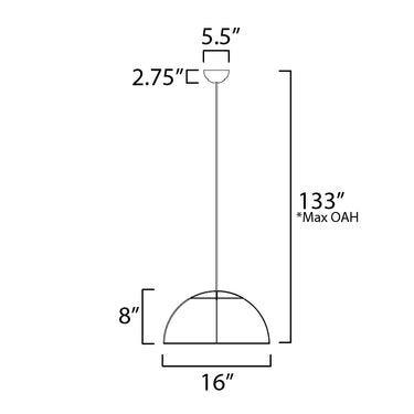 ET2 Wimbledon 16" LED Pendant Light Cream