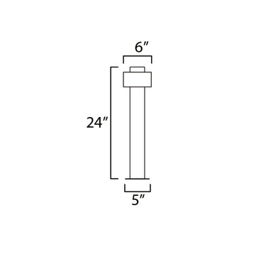 ET2 Reveal stainless steel garden light line drawing with dimensions