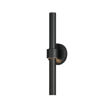 ET2 Reveal Outdoor banded tube wall sconce, 20 in Black, front view