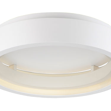ET2 iCorona FoH Friends of Hue flush mount smart light, Matte White, front view with a warm white LED ring