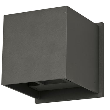 ET2 Alumilux Cube compact aluminum wall sconce, Bronze, front view