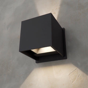 ET2 Alumilux: Cube LED Outdoor Wall Sconce Bronze