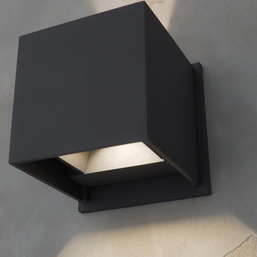 ET2 Alumilux: Cube LED Outdoor Wall Sconce Bronze