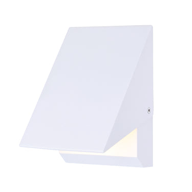 ET2 Alumilux Tilt aluminum outdoor wall light, 5 x 7 in (E41333) White, front view