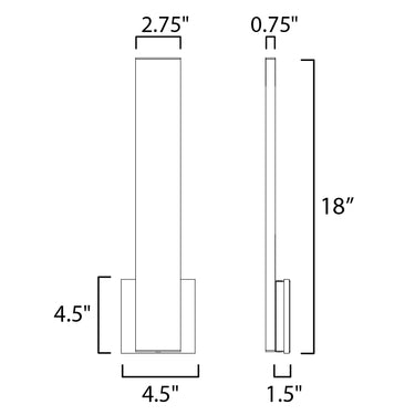 ET2 Alumilux: Line 18" LED Outdoor Wall Sconce Black