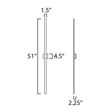 ET2 Alumilux: Line 51" LED Outdoor Wall Sconce Satin Aluminum
